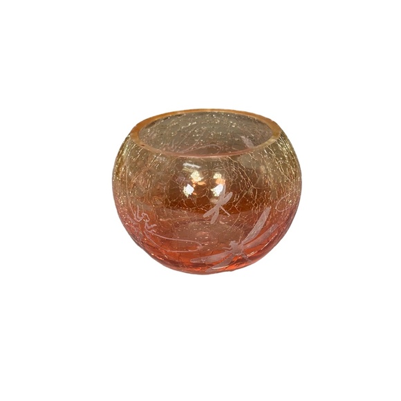 Yankee Candle Orange Dragonfly Sandblast Tea Light Candle Holder - Picture 3 of 3
